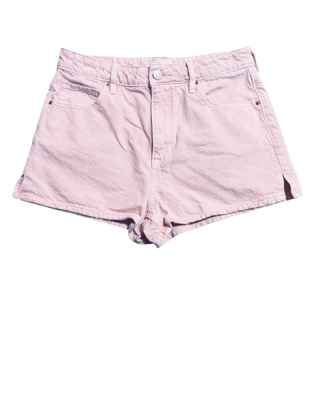 PacSun High Rise Festival Pale Pink Denim Jean Shorts Cotton Pockets Size 27